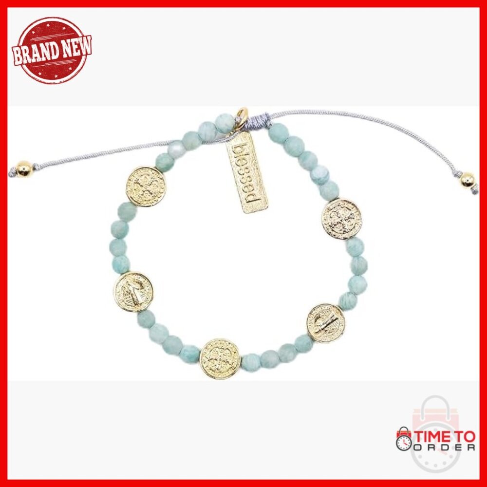Adjustable Handwoven Spiritual Protection Bracelet with Italian Medals